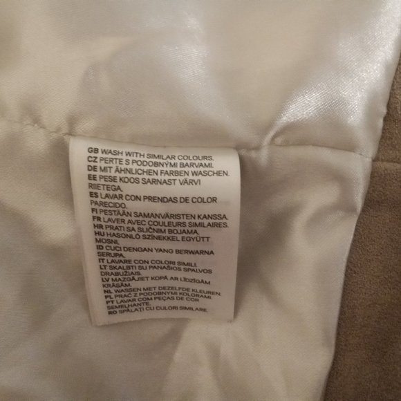 H&M Faux Suede Tan Biker Jacket Size 4 - Picture 7 of 9